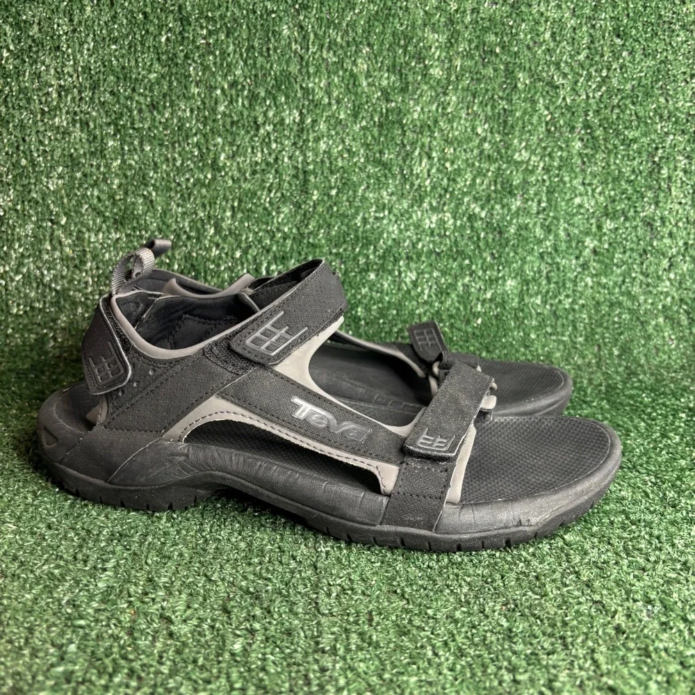 Teva‎ Minam Adjustable Strap Sport Hiking Outdoor Sandal Black Grey Mens Size 10